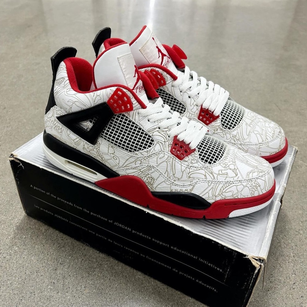 Size 11.5 - 2005 Air Jordan IV Retro Fire Red Laser in Deadstock condition.